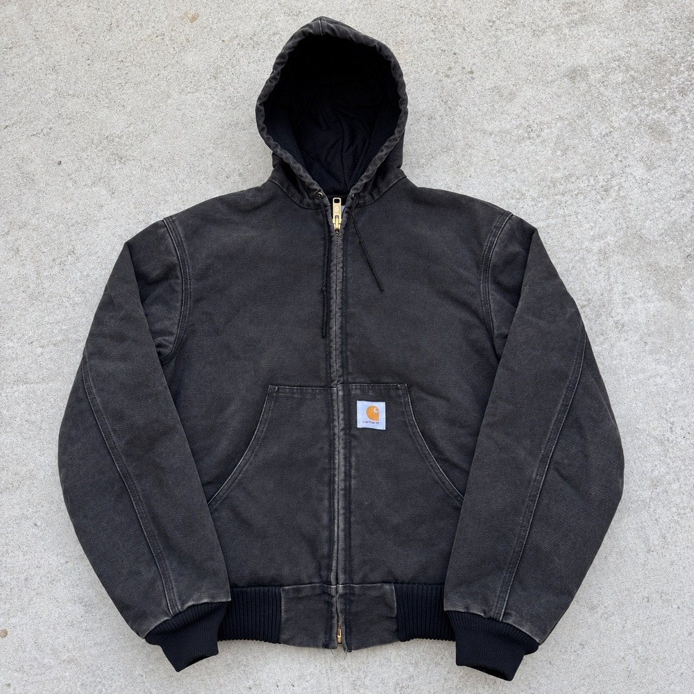 Carhartt J03 BLK Faded Black Duck Canvas Active Jacket Medium 90s vintage